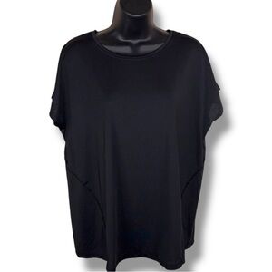 Size 8/10 Work Out Black Top Womens Athletic Activewear Roomy Fit Lightweight